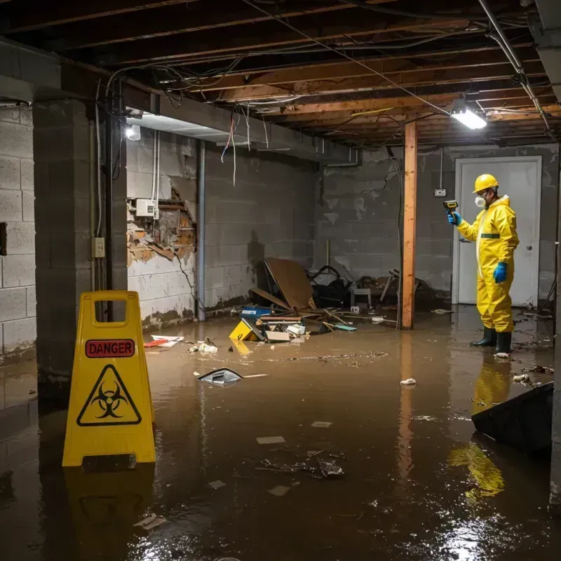 Flooded Basement Electrical Hazard in Benson, AZ Property